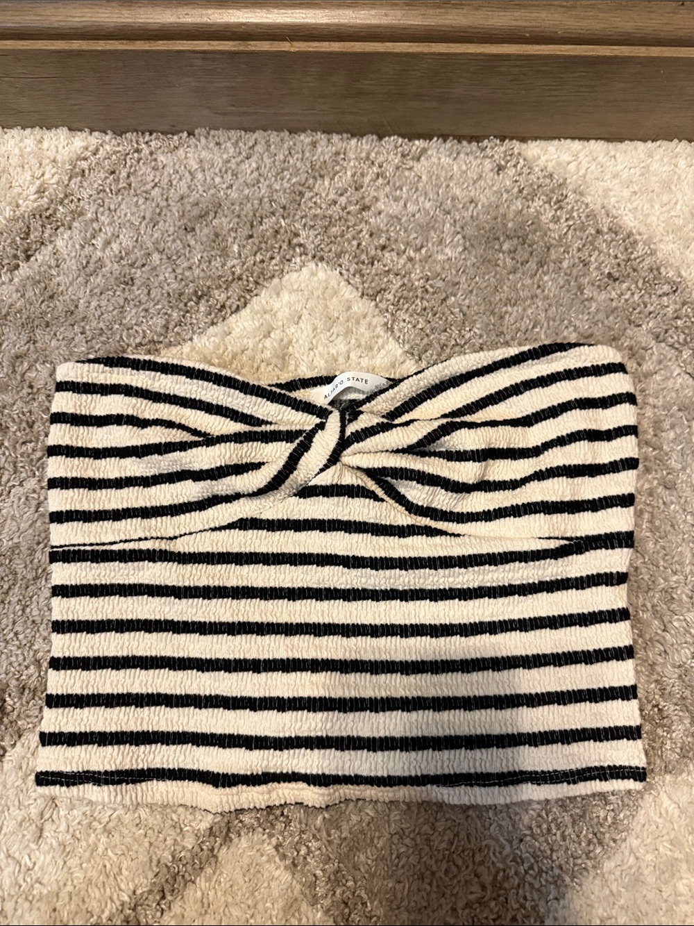 Altar'd State Black and White Striped Twist Front Headband
